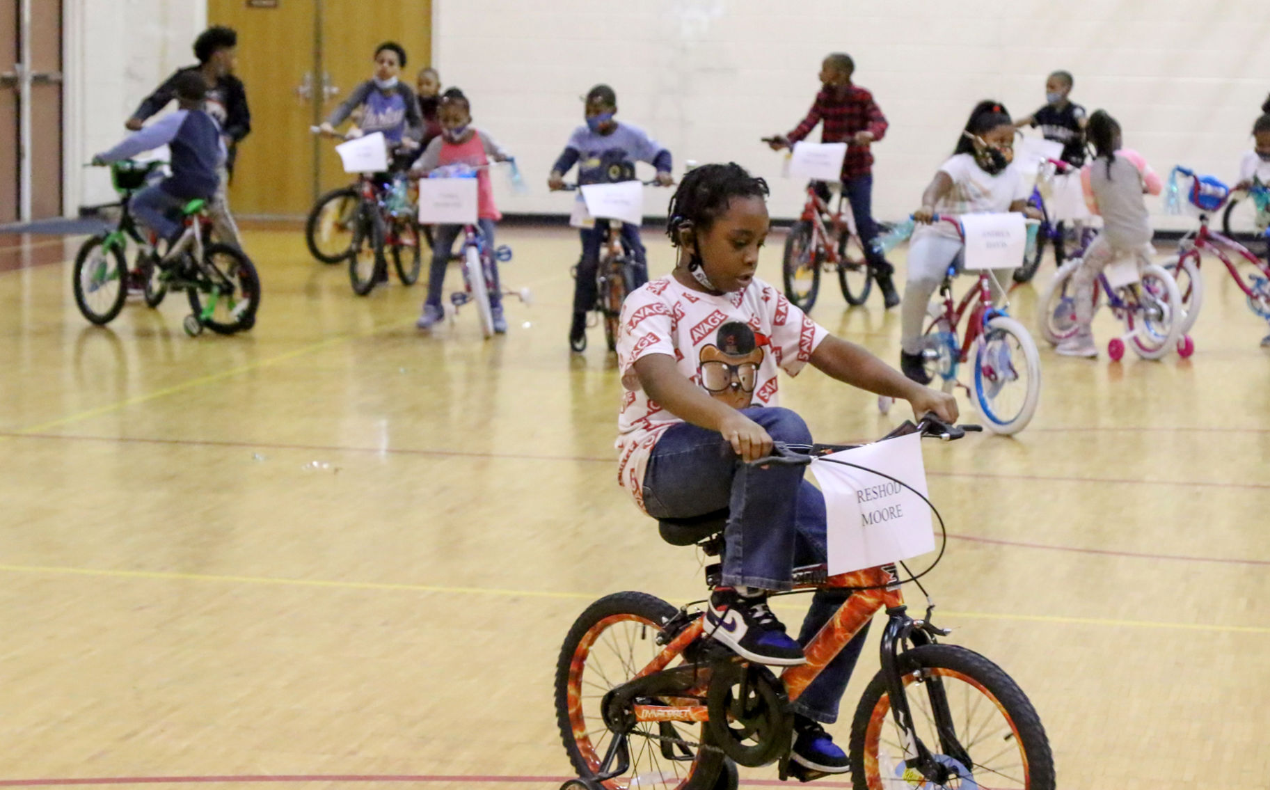 new bikes given away, Gary YWCA